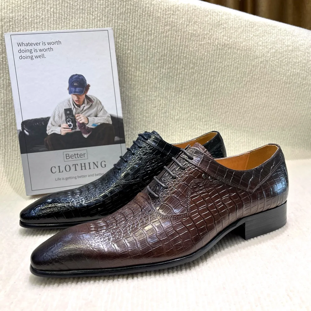Formal Wear For Men In Wedding - Włoskie luksusowe męskie buty Oxford ze