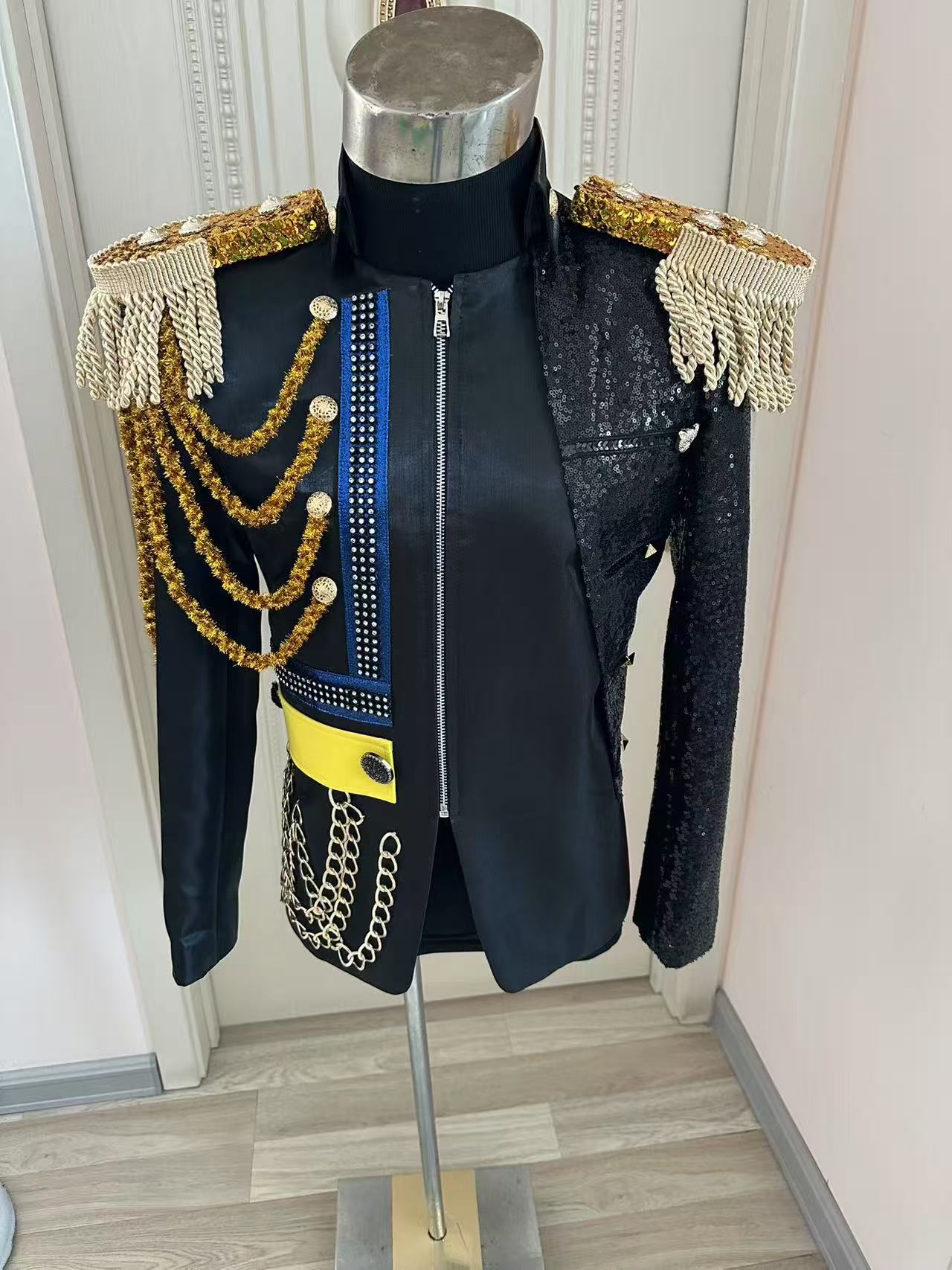Formal Wear For Men In Wedding - Nowa męska marynarka z frędzlami, królewska,