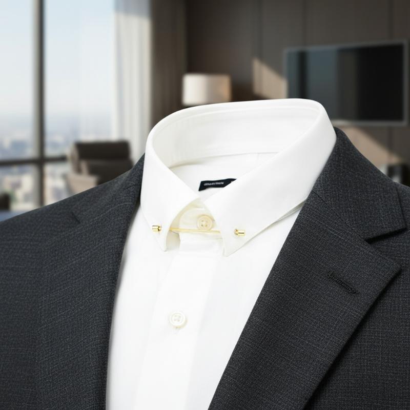 Klips do kołnierzyka koszuli,  – Men Formal Party Wear Shirt recenzja i cena