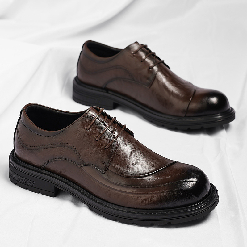 Brązowe, postarzane, skórzane, – Formal Wear For Men In Wedding recenzja i cena