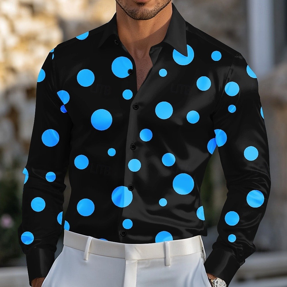Męska koszula w geometryczne k – Men Formal Party Wear Shirt recenzja i cena