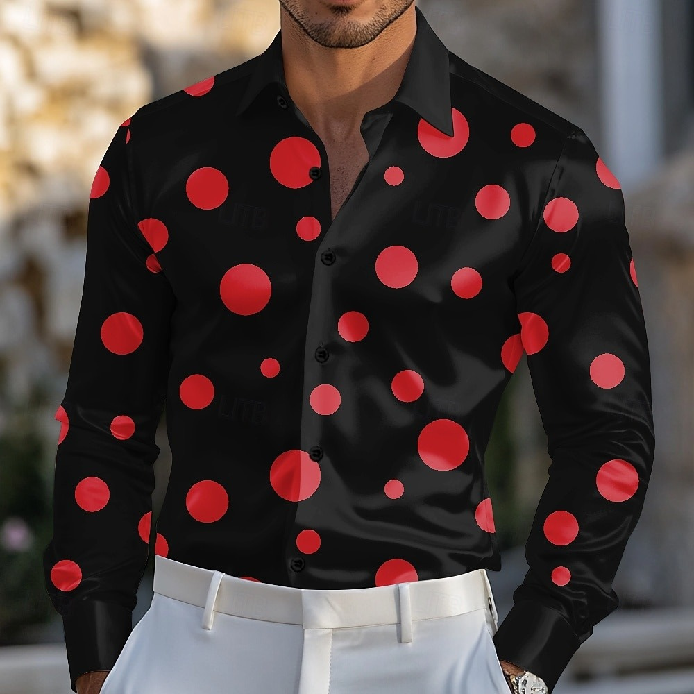Męska koszula w geometryczne k – Men Formal Party Wear Shirt recenzja i cena