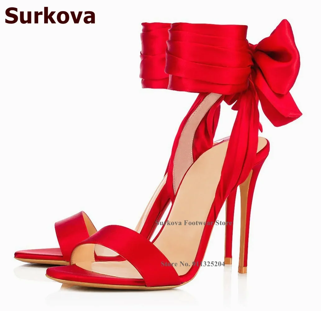 Surkova Hot Red Satin Fabric B – Satin Bow Tie recenzja i cena