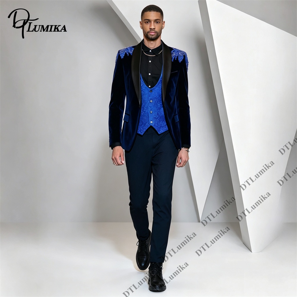 Męski garnitur welurowy 3-częś – Formal Wear For Men In Wedding recenzja i cena