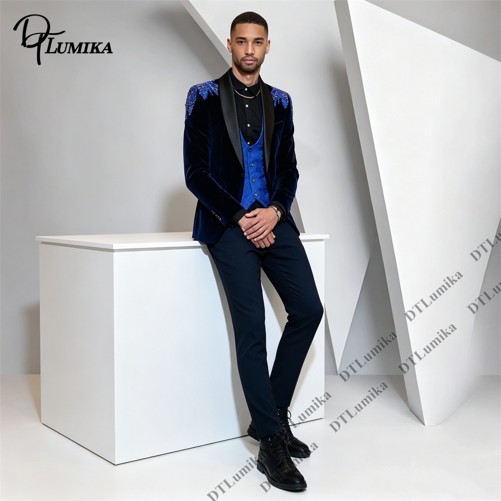Męski garnitur welurowy 3-częś – Formal Wear For Men In Wedding recenzja i cena