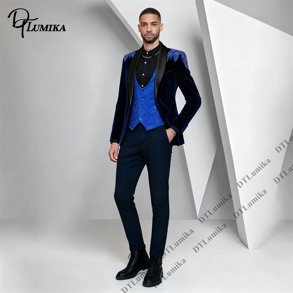 Męski garnitur welurowy 3-częś – Formal Wear For Men In Wedding recenzja i cena