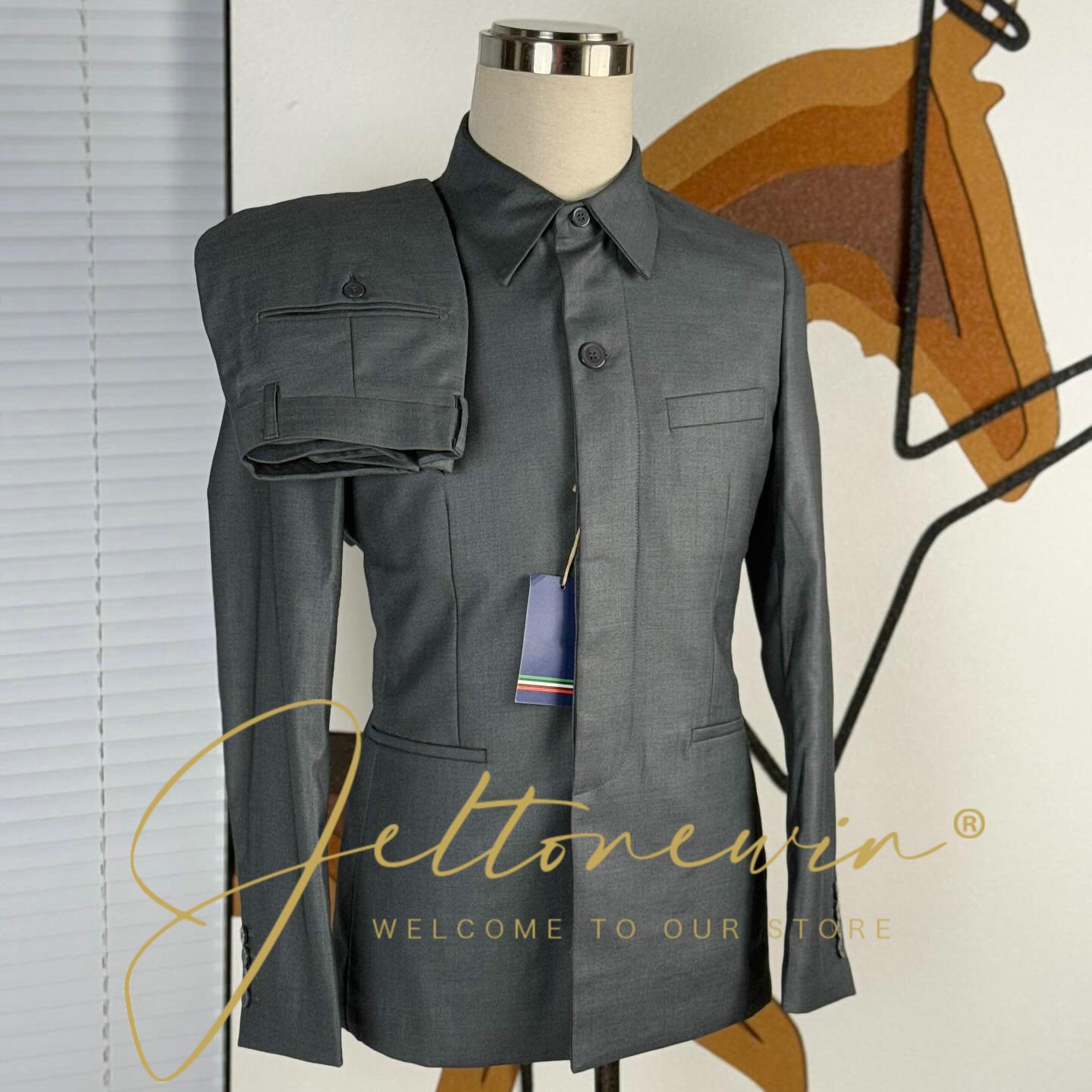 Męska marynarka w kolorze turk – Men Formal Party Wear Shirt recenzja i cena
