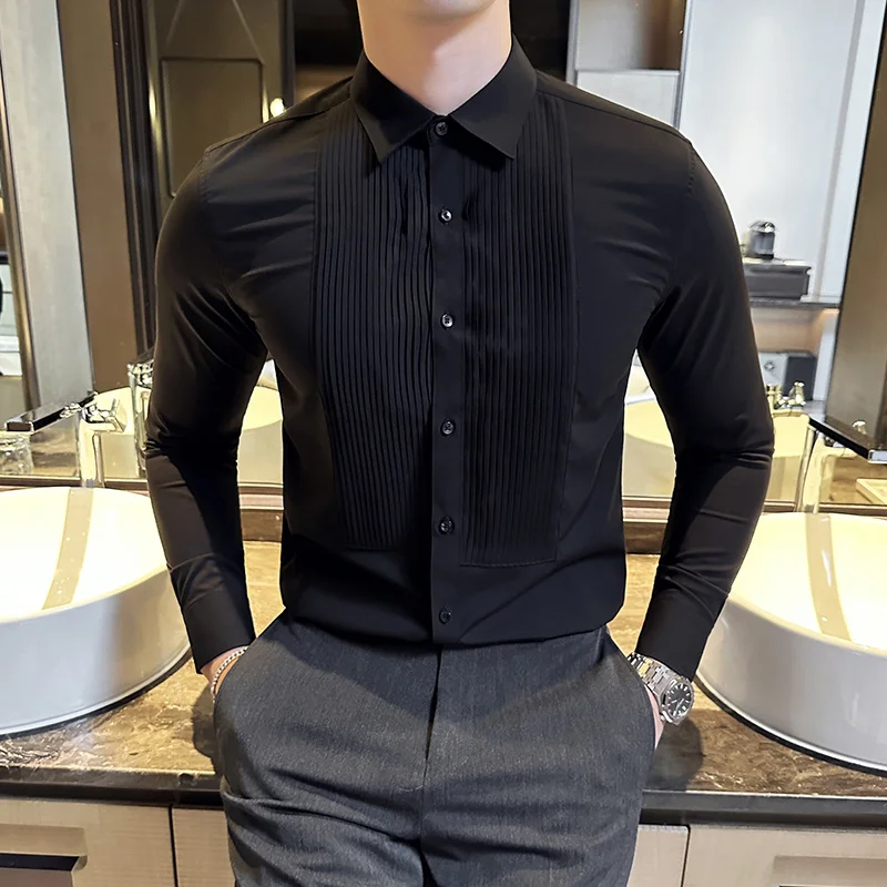 Ślub Impreza Nosić Koszule Męs – Men Formal Party Wear Shirt recenzja i cena