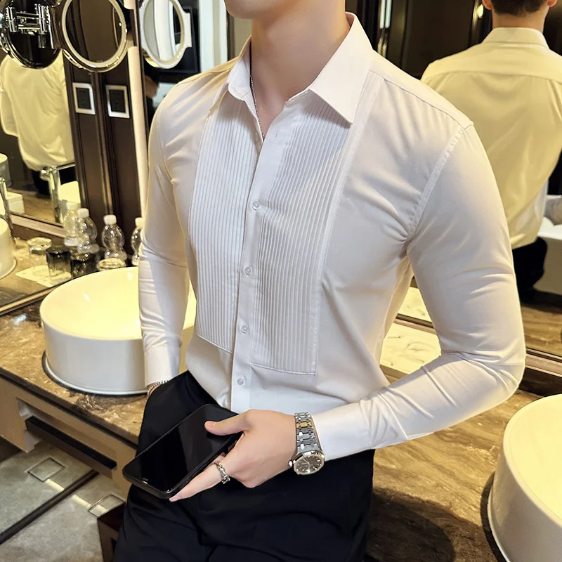 Ślub Impreza Nosić Koszule Męs – Men Formal Party Wear Shirt recenzja i cena
